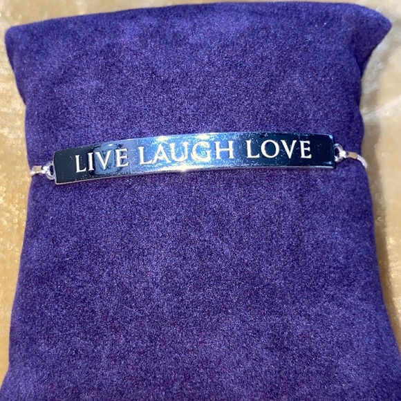 925 Sterling Silver LIVE LAUGH LOVE Adj.
Bracelet - Picture 4 of 4